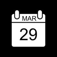 marzo glifo invertido icono diseño vector