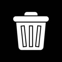 basura glifo invertido icono diseño vector