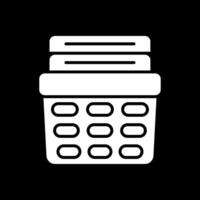 Laundry Basket Glyph Inverted Icon Design vector
