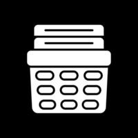 Laundry Basket Glyph Inverted Icon Design vector