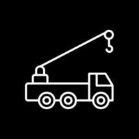 grua camión línea invertido icono diseño vector
