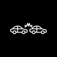 Car Crash Line Inverted Icon Design vector