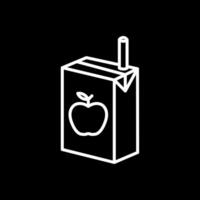 jugo caja línea invertido icono diseño vector