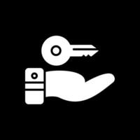 Hand Over Glyph Inverted Icon Design vector