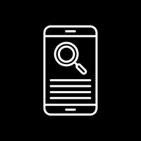 Smartphone Line Inverted Icon Design vector