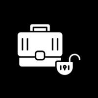 Briefcase Glyph Inverted Icon Design vector