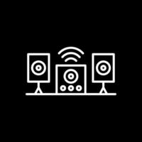 Audio System Line Inverted Icon Design vector