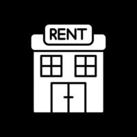 Renting Glyph Inverted Icon Design vector