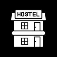 Hostal glifo invertido icono diseño vector