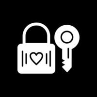 Heart Lock Glyph Inverted Icon Design vector