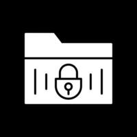 Secure Folder Glyph Inverted Icon Design vector