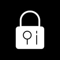 Locked Glyph Inverted Icon Design vector