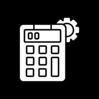 Calculator Glyph Inverted Icon Design vector