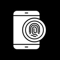 Biometric Identification Glyph Inverted Icon Design vector