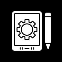 Tablet Glyph Inverted Icon Design vector