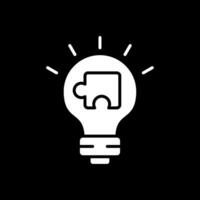 Solution Glyph Inverted Icon Design vector
