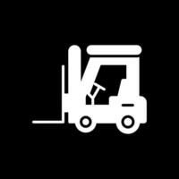 Forklift Glyph Inverted Icon Design vector