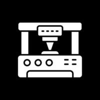 3d Printer Glyph Inverted Icon Design vector