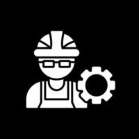 Engineer Glyph Inverted Icon Design vector