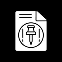 Push Glyph Inverted Icon Design vector