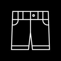 pantalones cortos línea invertido icono diseño vector