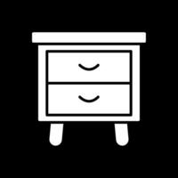 Side Table Glyph Inverted Icon Design vector