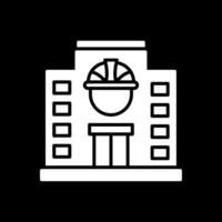 edificio glifo invertido icono diseño vector