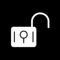 Unlock Glyph Inverted Icon Design vector