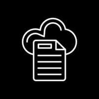 nube datos línea invertido icono diseño vector