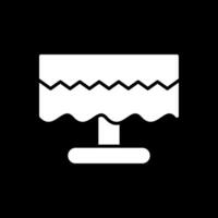 mesa paño glifo invertido icono diseño vector