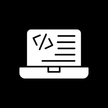 Programming Glyph Inverted Icon Design vector
