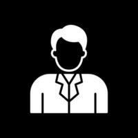 Manager Glyph Inverted Icon Design vector