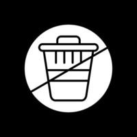 Zero Waste Glyph Inverted Icon Design vector