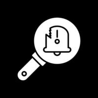 Fault Glyph Inverted Icon Design vector