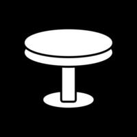 Round Table Glyph Inverted Icon Design vector