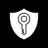 Shield Glyph Inverted Icon Design vector