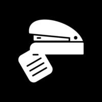 Stapler Glyph Inverted Icon Design vector