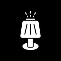 Table Lamp Glyph Inverted Icon Design vector