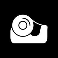 Tape Glyph Inverted Icon Design vector