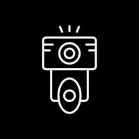 Camera Flash Line Inverted Icon Design vector