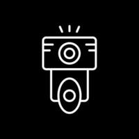 Camera Flash Line Inverted Icon Design vector