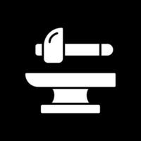 Blacksmith Glyph Inverted Icon Design vector