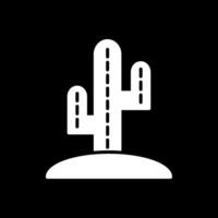 Cactus Glyph Inverted Icon Design vector