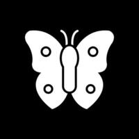 mariposa glifo invertido icono diseño vector