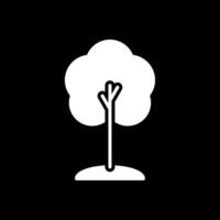 árbol glifo invertido icono diseño vector