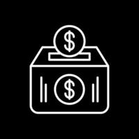 Money Box Line Inverted Icon Design vector