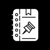 Push Pin Glyph Inverted Icon Design vector