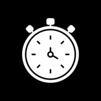 Stopwatch Glyph Inverted Icon Design vector