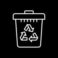 Recycle Bin Line Inverted Icon Design vector