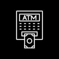 ATM Line Inverted Icon Design vector